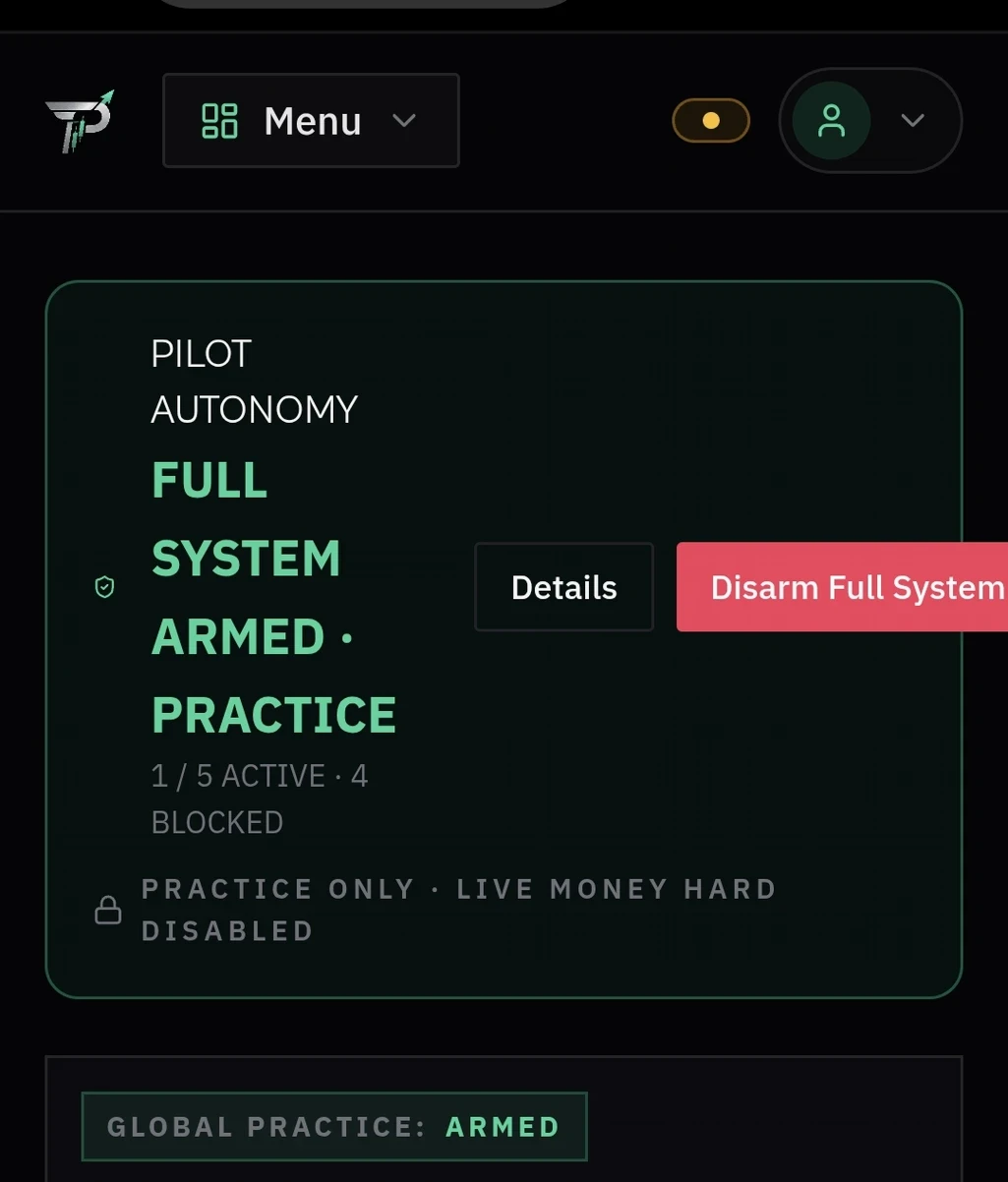 PILOT autonomy — armed and scanning